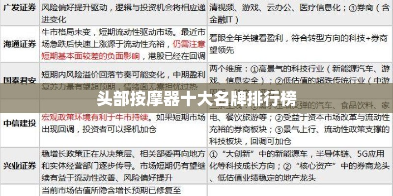 头部按摩器十大名牌排行榜
