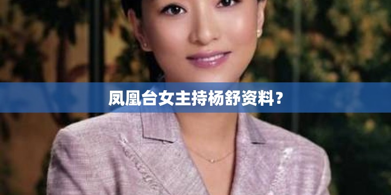 凤凰台女主持杨舒资料？
