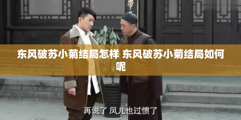东风破苏小菊结局怎样 东风破苏小菊结局如何呢