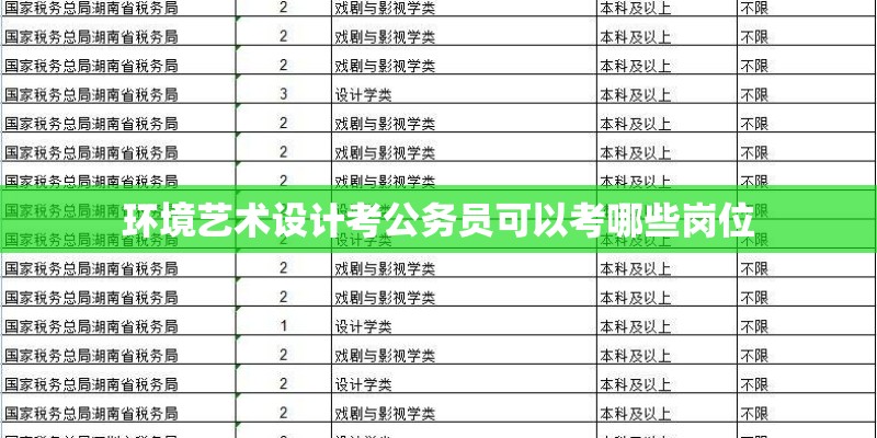 环境艺术设计考公务员可以考哪些岗位
