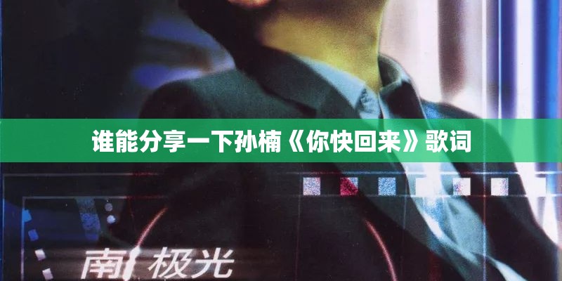 谁能分享一下孙楠《你快回来》歌词