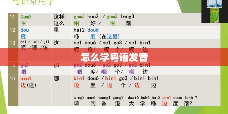 怎么学粤语发音