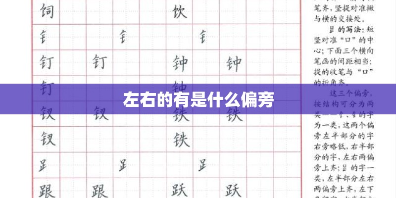 左右的有是什么偏旁