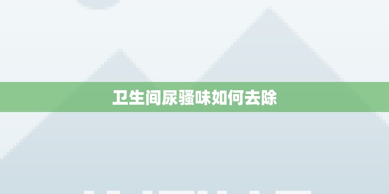 卫生间尿骚味如何去除