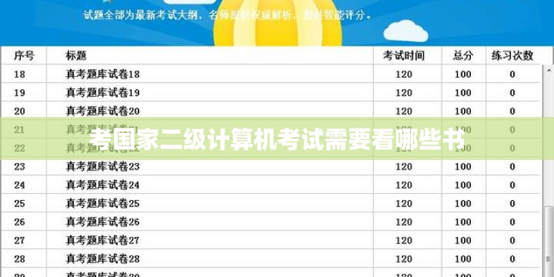 考国家二级计算机考试需要看哪些书