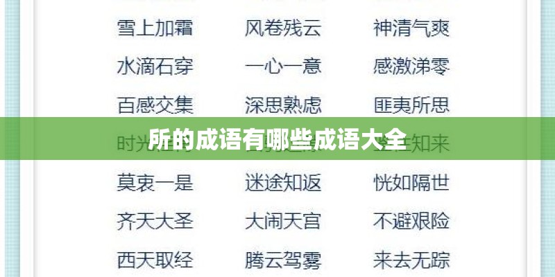 所的成语有哪些成语大全