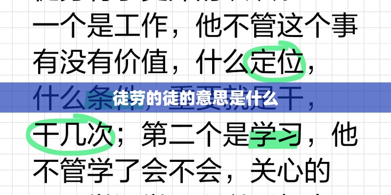 徒劳的徒的意思是什么