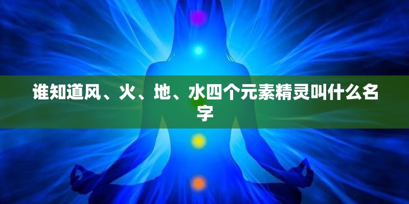 谁知道风、火、地、水四个元素精灵叫什么名字