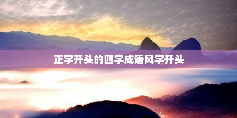 正字开头的四字成语风字开头