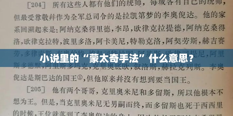 小说里的“蒙太奇手法”什么意思？