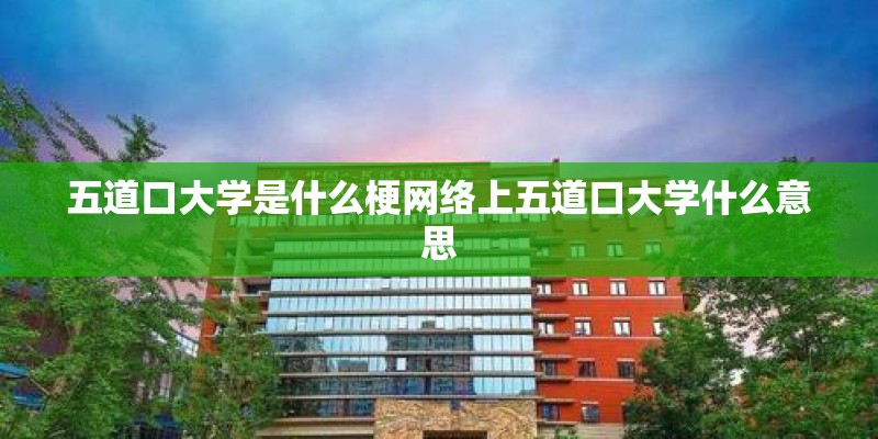 五道口大学是什么梗网络上五道口大学什么意思
