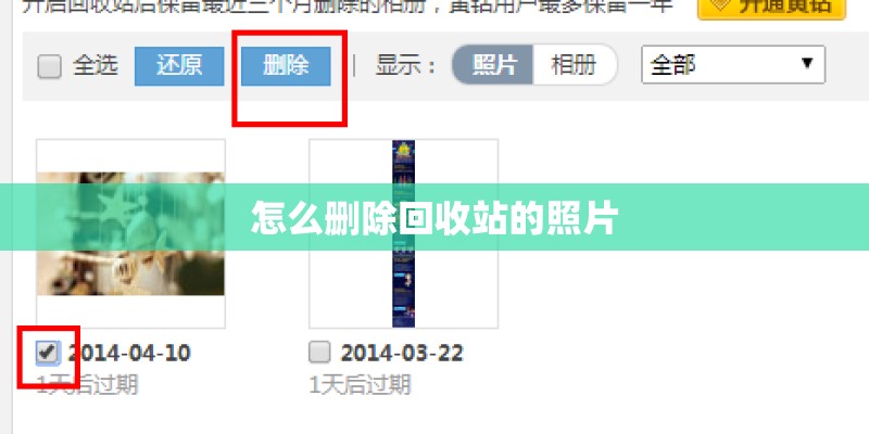 怎么删除回收站的照片