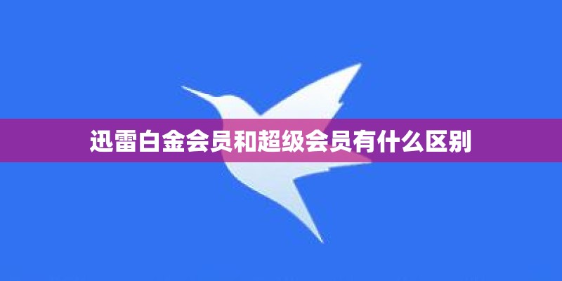 迅雷白金会员和超级会员有什么区别