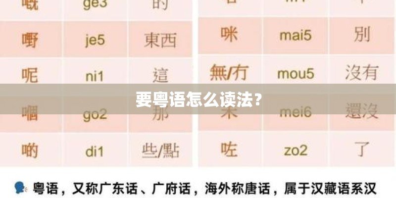 要粤语怎么读法？