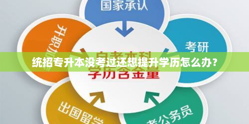 统招专升本没考过还想提升学历怎么办？