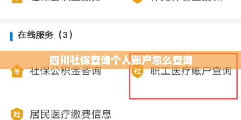 四川社保查询个人账户怎么查询