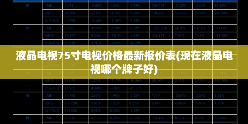液晶电视75寸电视价格最新报价表(现在液晶电视哪个牌子好)
