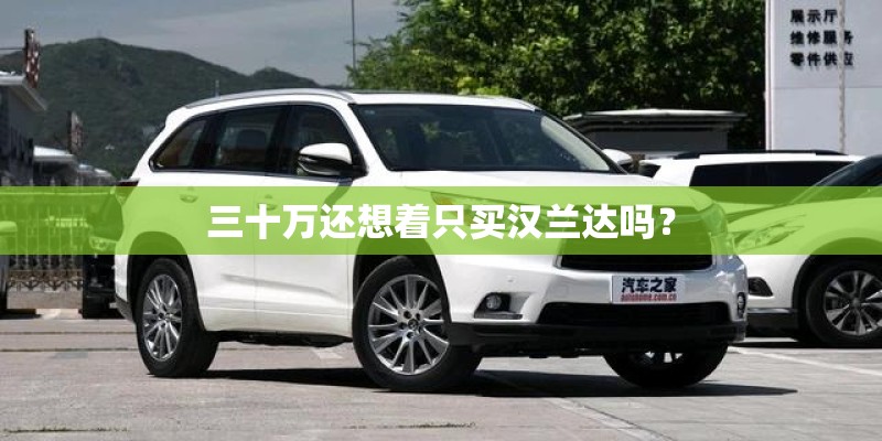 三十万还想着只买汉兰达吗？
