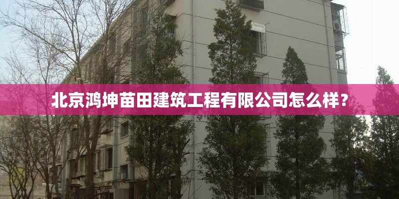 北京鸿坤苗田建筑工程有限公司怎么样？