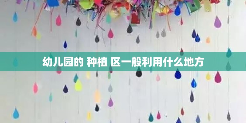 幼儿园的 种植 区一般利用什么地方