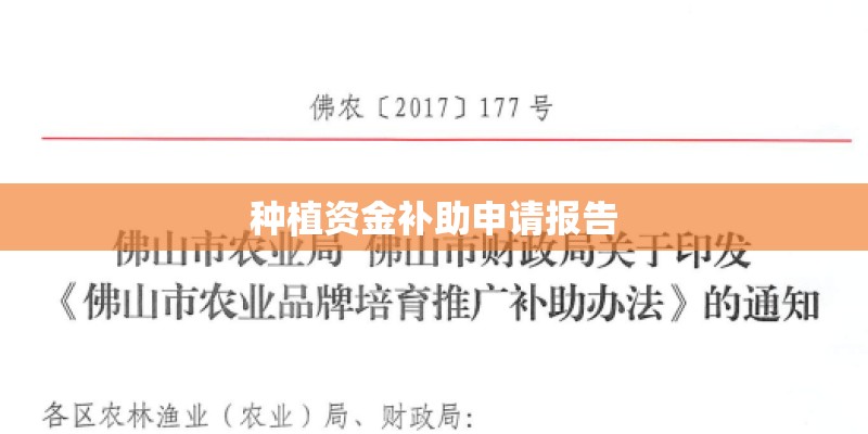 种植资金补助申请报告