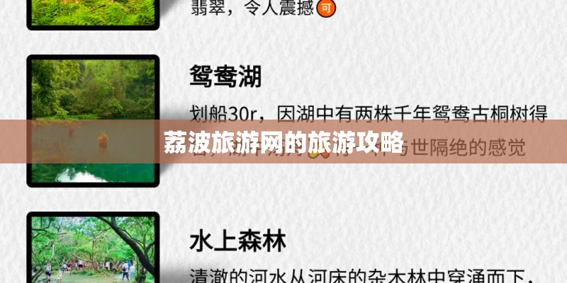 荔波旅游网的旅游攻略